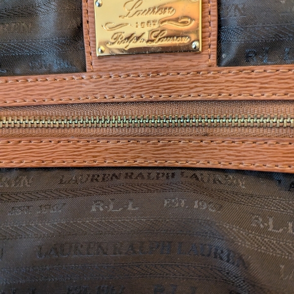 Ralph Lauren Tan Leather Purse Large - Picture 4 of 8